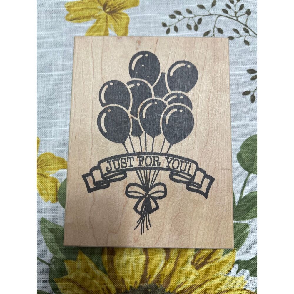 Just for You Balloon Birthday Rubber Stamp